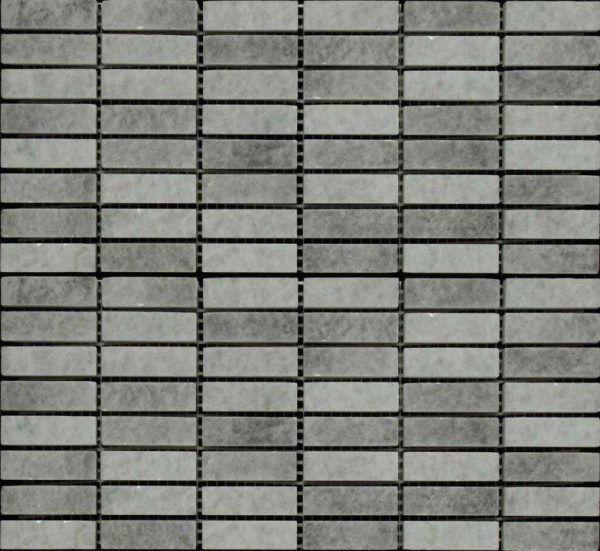 White Crystalline - Nimbus - Small Linear Mosaic DK 598 Honed