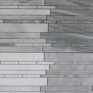 White Crystalline - Offset Linear Mosaic DK109 Polished