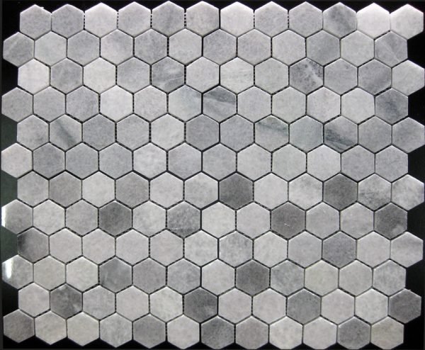 White Crystalline - Hexagonal Mosiac DK 003 Polished