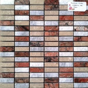 White Crystalline, Mega Red, Cream Marble Combination Nimbus Mosaic 30.5 x 30.5 x 1 cm