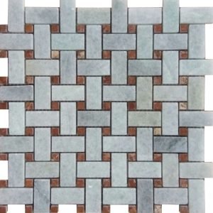 White Crystalline Basket Wave Mosaic - DK021