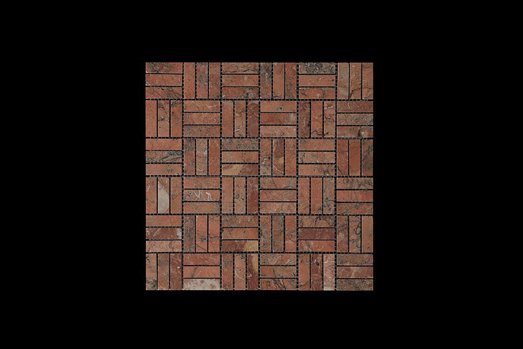 Mega Red Block Mosaic DK048 Polished