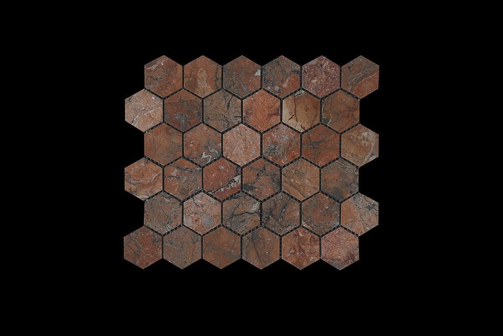 Mega Red Hexagonal Mosaic DK 003 ACID