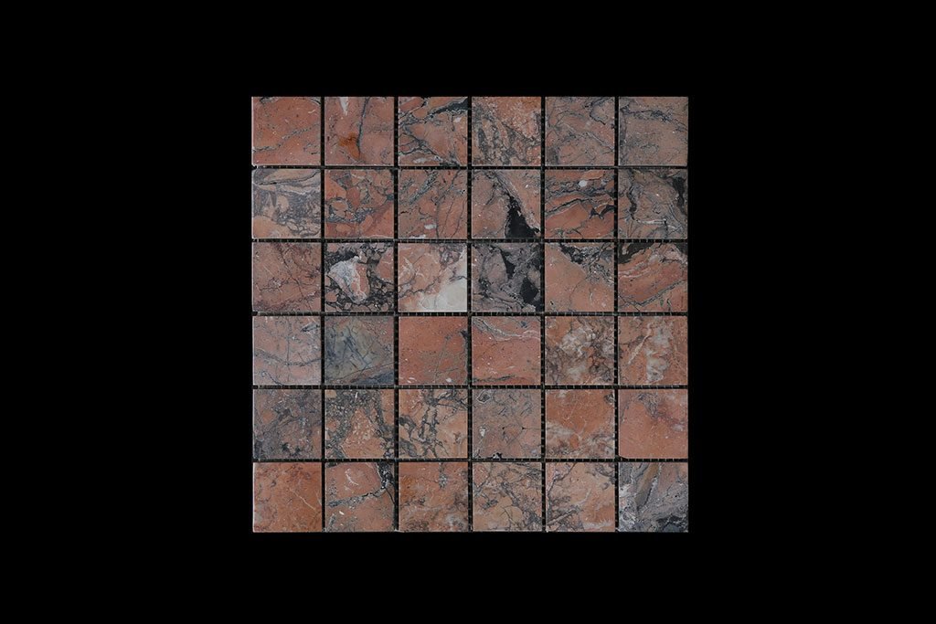 Mega Red Mosaic 4.8 x 4.8 DK010 HONED