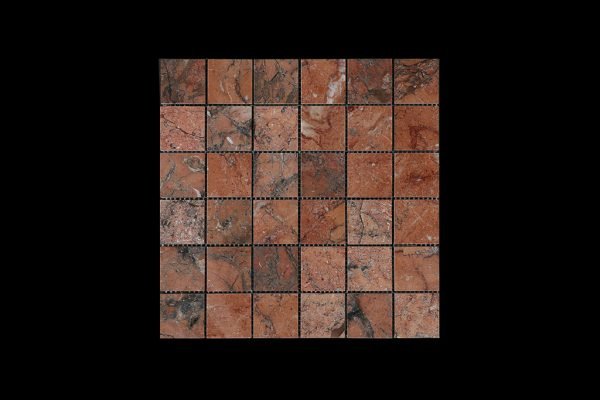Mega Red Mosaic 4.8 x 4.8 DK010 POLISHED