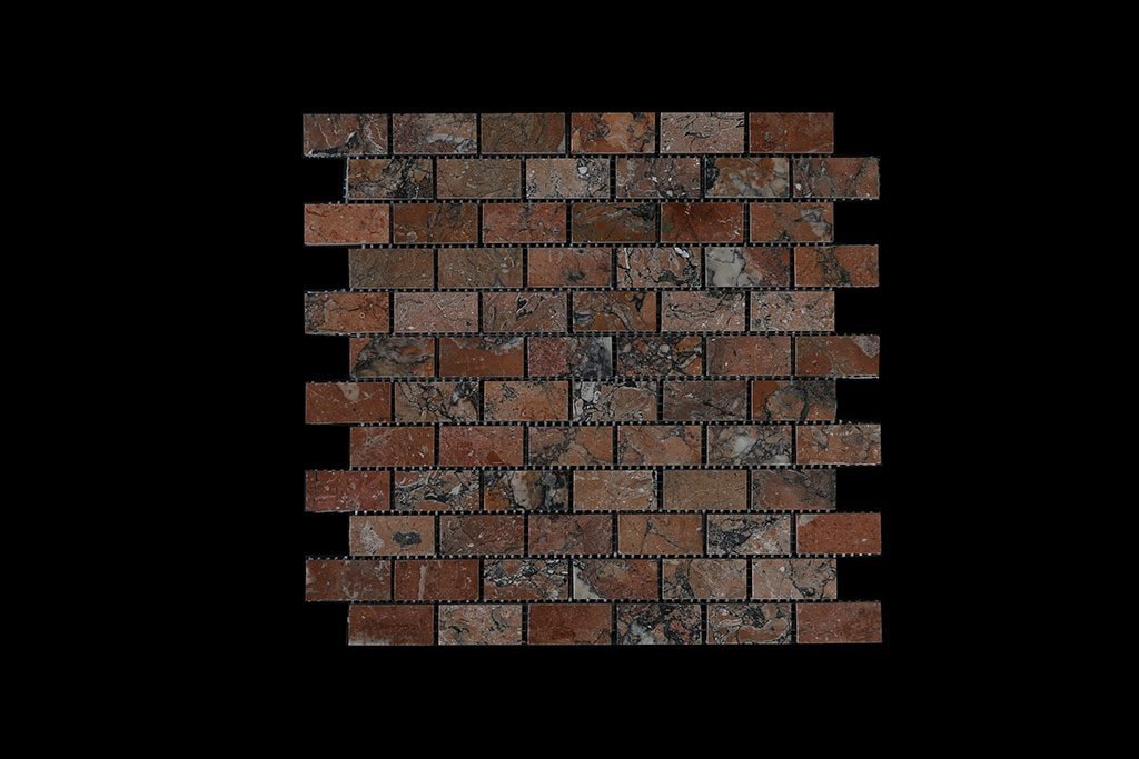 Mega Red Small Brick Mosaic DK007 POLISHED