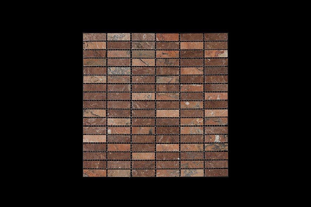 Red Marble Nimbus - Small Linear Mosaic DK598 ACID