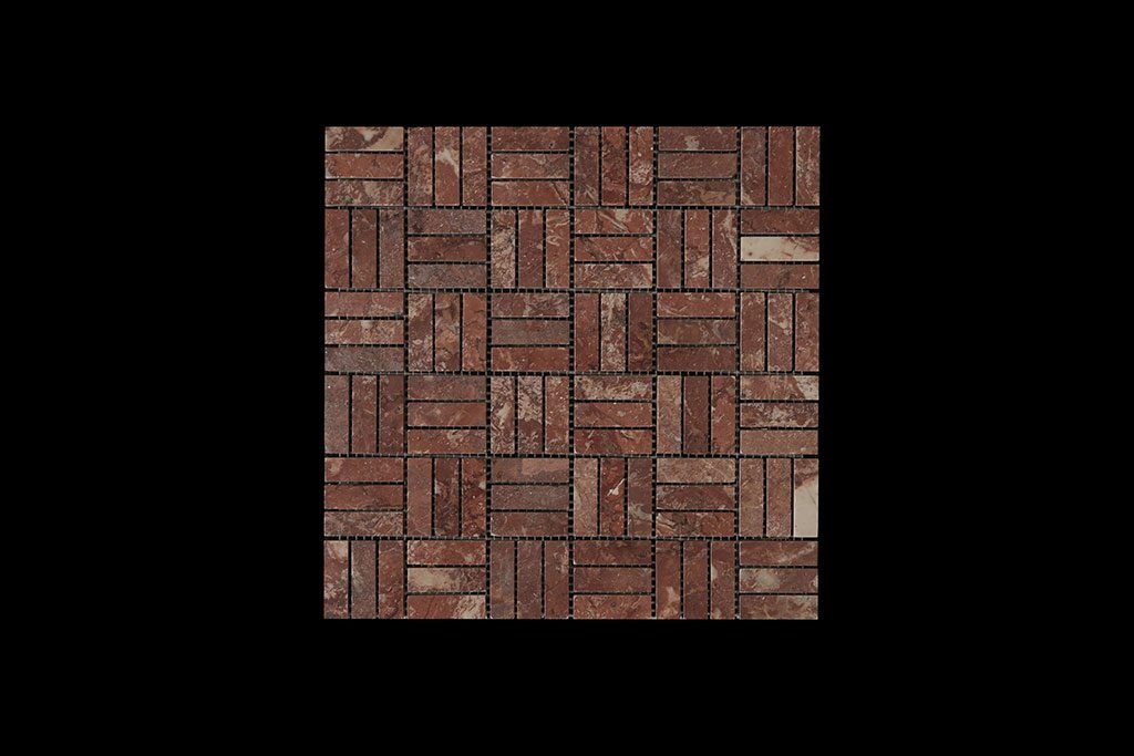 Rosso Chocolate Block Mosaic DK 048 Polished