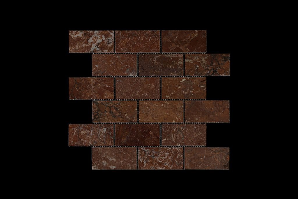 Rosso Chocolate Dark - Brick Mosaic DK014 POLISHED