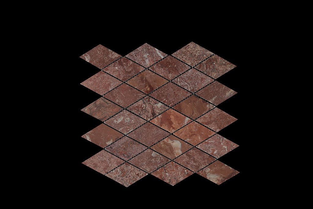 Rosso Chocolate Diamond Mosaic DK030 Polished