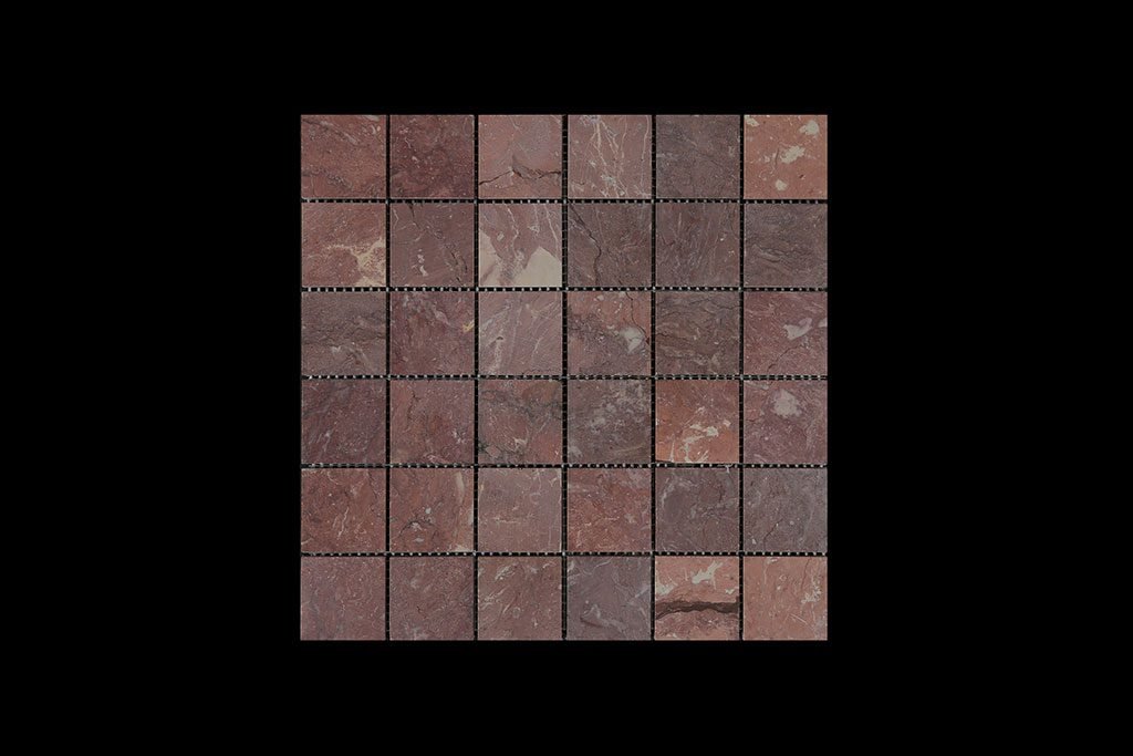 Rosso Chocolate Mosaic 4.8x4.8 DK010 HONED