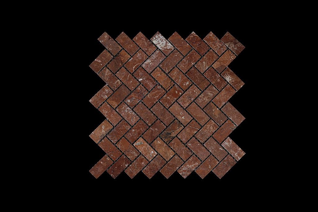 Rosso Chocolate Wave Mosaic DK002 POLISHED