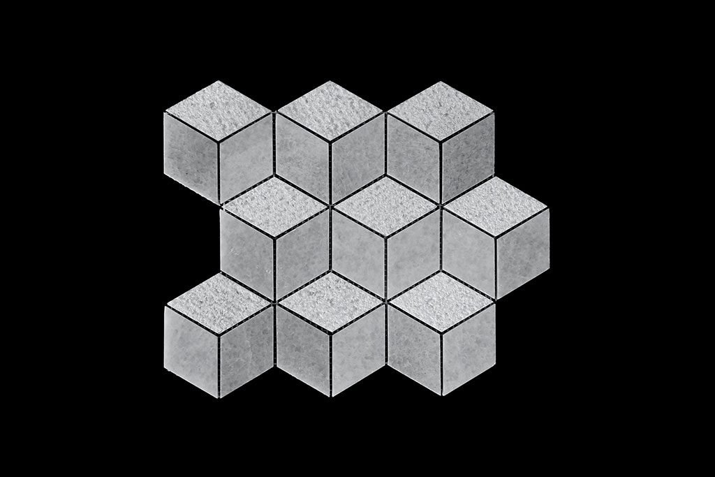 White C- CUBE MOZAIC DK 1129 POL & Bush Hamm.