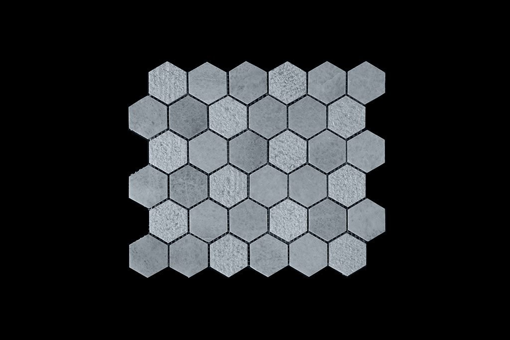 White C - Hexagonal  - DK003 HON + BUSH HAMMER