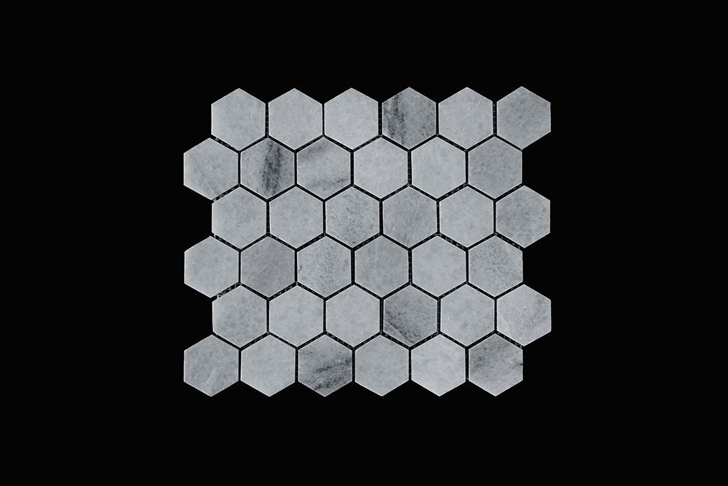White Crsytalline - Hexagonal Mosaic DK003 Polished