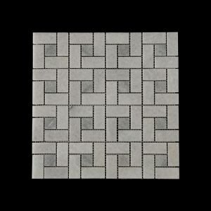 White Crystalline Block Weave Mosaic DK 006 Dot Abu