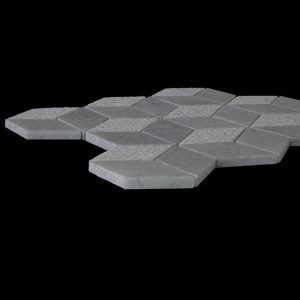 White Crystalline Cube Mosaic DK 1128 Honed + Bush Hammer - Miring