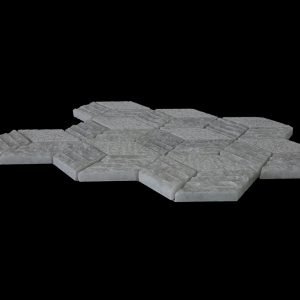 White Crystalline Cube Mosaic DK 1128 Craftline + Bush Hammer - Miring