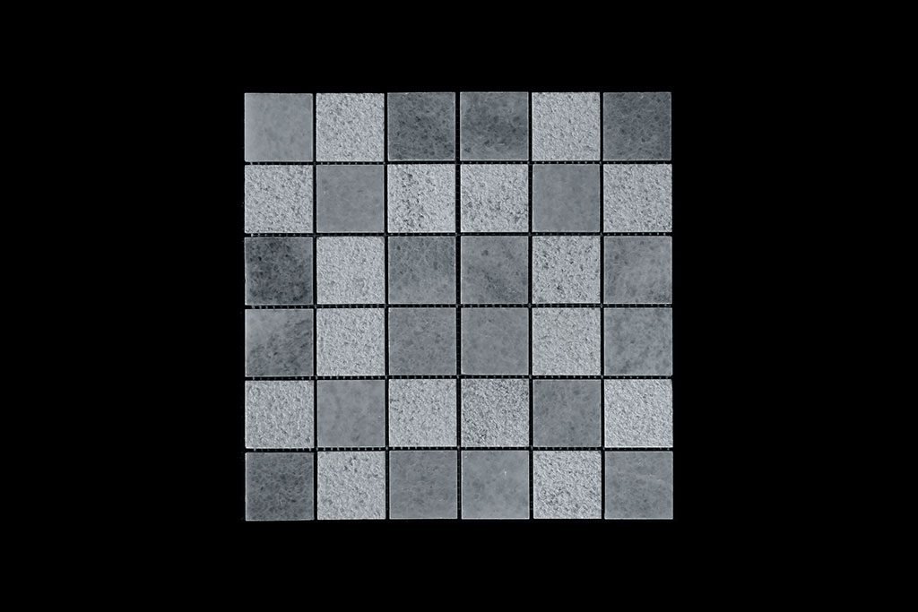 White Crystalline Mosaic 4.8x4.8 DK 010 Pol + Bush Hammer