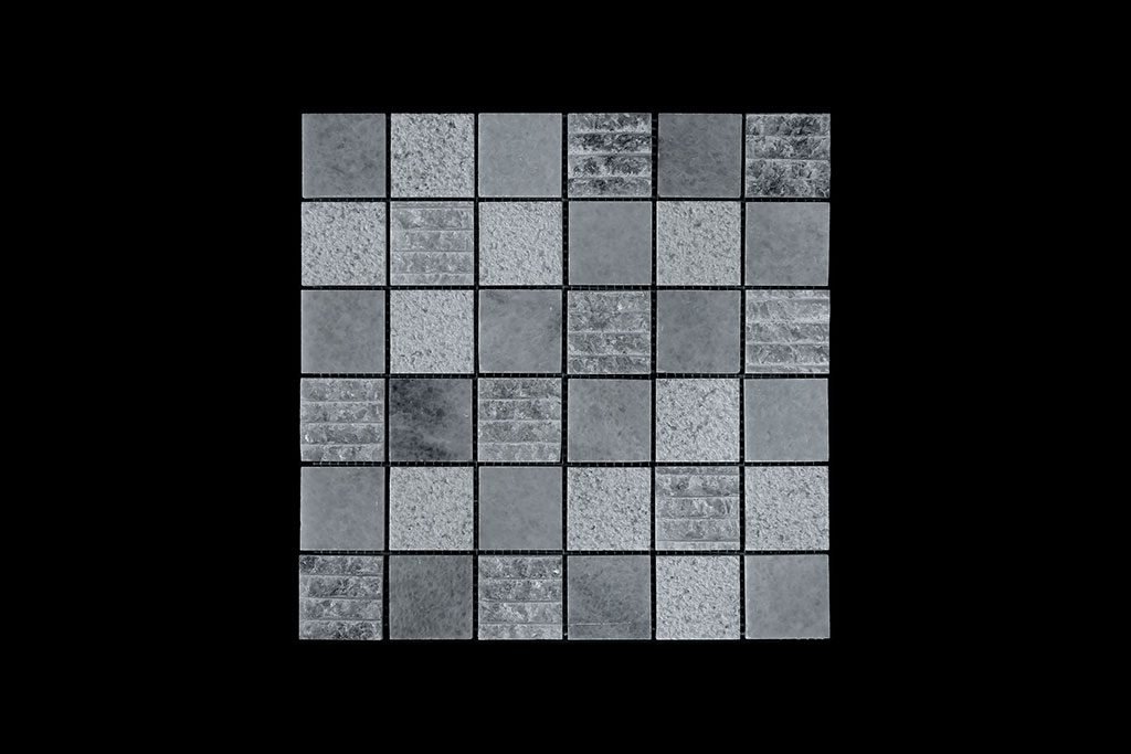 White Crystalline Mosaic 4.8 x 4.8 DK 010 Pol+Craftline+Bush Hammer
