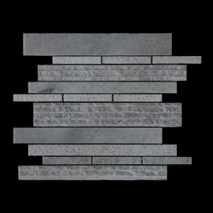White Crystalline - Offset Linear Mosaic DK109 Hon+Craftline+Bush Hammer