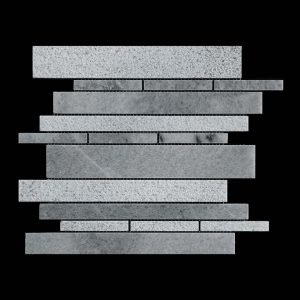 White Crystalline - Offset Linear Mosaic DK109 Pol+Bush Hammer