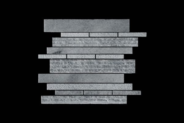 White Crystalline - Offset Linear Mosaic DK109 Pol+Craftline+Bush Hammer