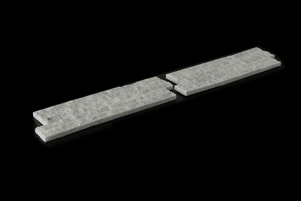 White Crystalline Split Face 10x30cm Interlock