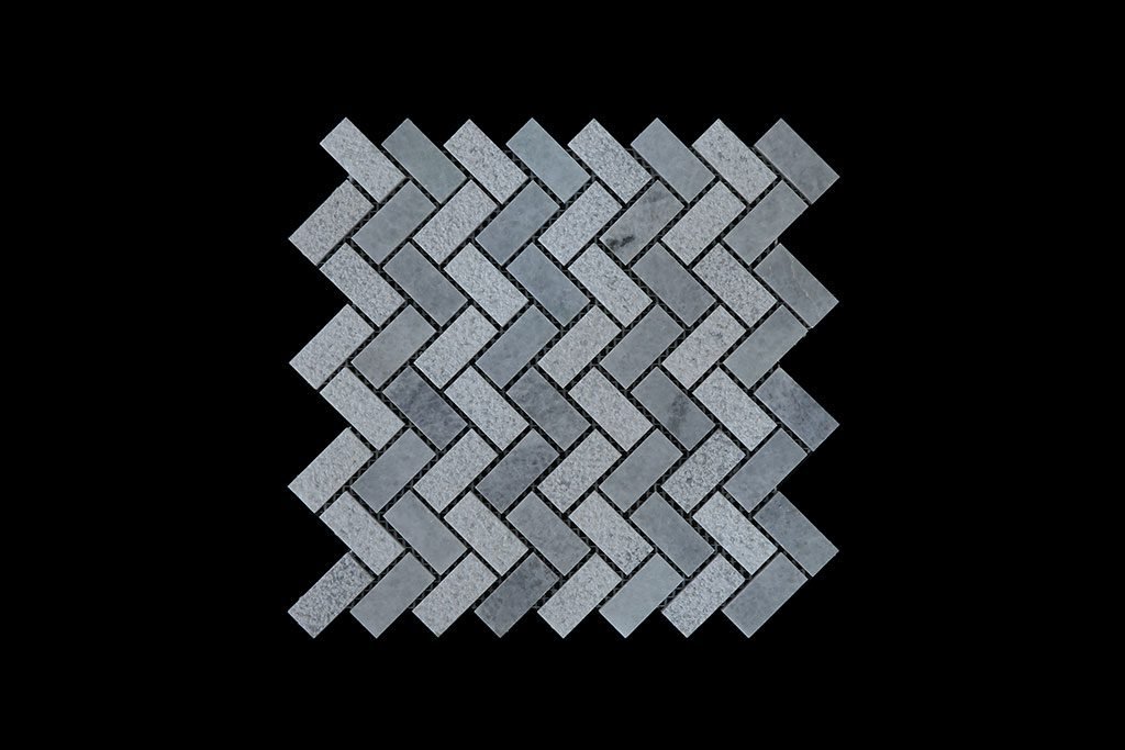 White Crystalline Wave Mosaic DK002 Hon+Bush Hammer