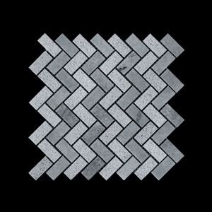 White Crystalline Wave Mosaic DK002 Pol+Bush Hammer